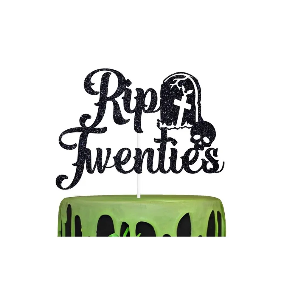 Hilarious Rip Twenties Cake Topper Black Glitter 30th Birthday Party Funeral‎